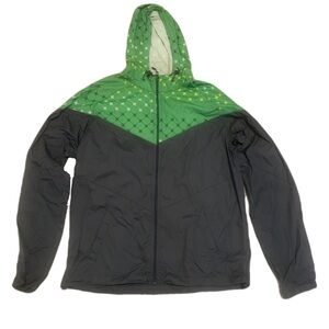 Hurley Men's Green & Grey Color Block Windbreaker Jacket - Size XL